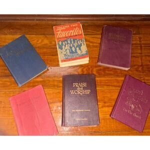 Lot of 6 Vintage Religious Books Christian Hymnals 1940s Slight Odor Arts Craft